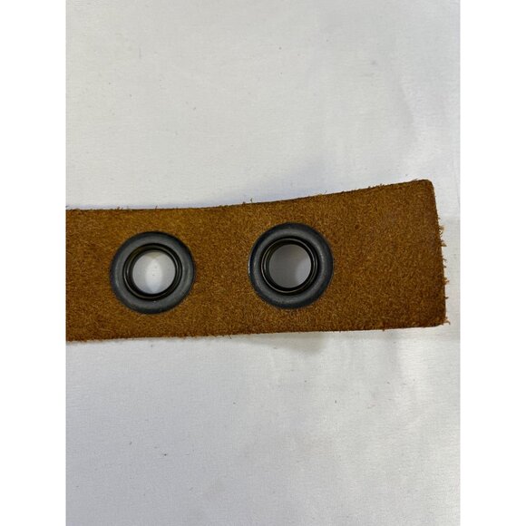 Vintage Unisex Brown Leather Belt Size S (39" Long) SKU 6288 - Picture 6 of 9